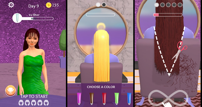 『Hair Dye』あなたの手でヘアースタイルを自由自在にアレンジしちゃおう！ヘアサロン体験アプリゲーム！！