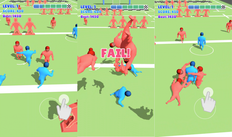 『Touch-Down 3D』アメリカンフットボールの攻撃側となり、相手チームの守備をかいくぐってゴールまで突っ走れ！
