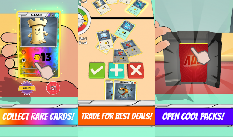 『Hyper Cards』カードを購入、開封、トレードの一連の流れが楽しめるシンプルゲーム！