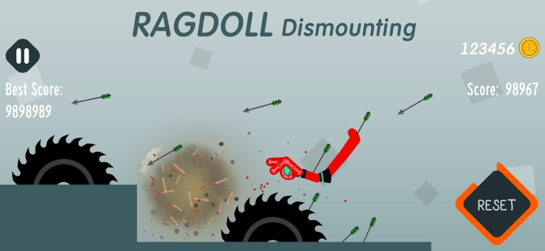 『Ragdoll Dismounting』ラグドールを突き落として飛距離を競おう！！