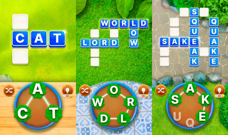 Word Garden : Crosswords、同じタイルをひたすら集めていくタイルマッチングパズルゲーム..
