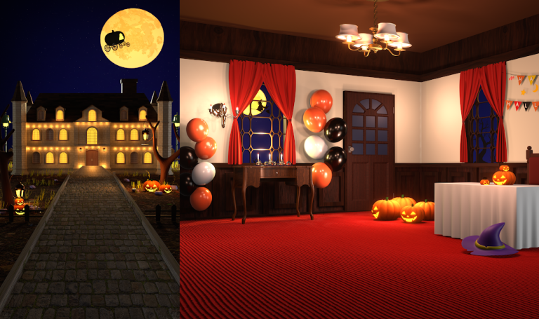 『脱出ゲーム　ハロウィンの招待状』ハロウィンの洋館が舞台の3D脱出ゲーム！！