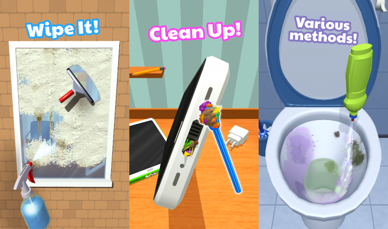 『Deep Clean Inc. 3D』綺麗好きなあなたへ贈るただただ掃除をするゲーム！！