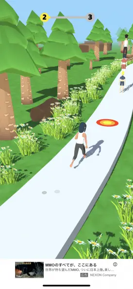 道の目印でタイミングよくタップ！