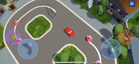 ステージを爆走しながら敵をやっつけよう！！