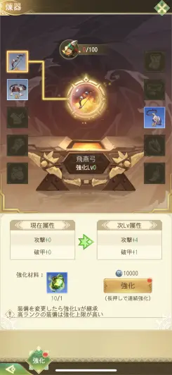 装備強化は序盤からしてOK！！